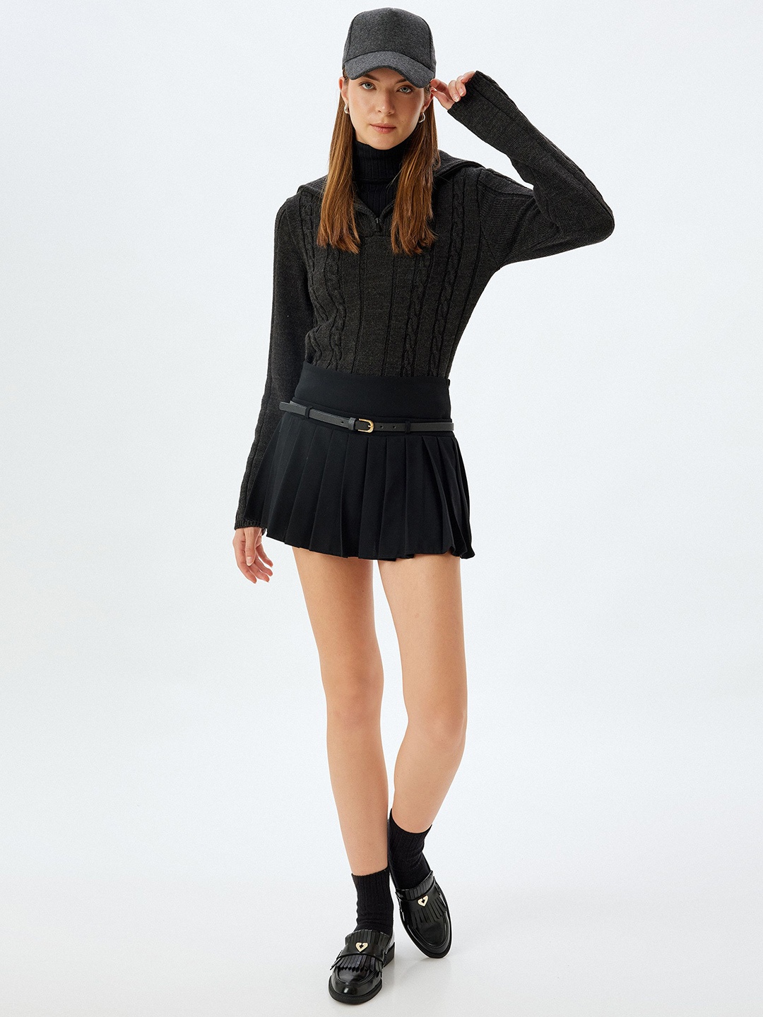 

Koton Women Self Design Pullover Sweater, Black