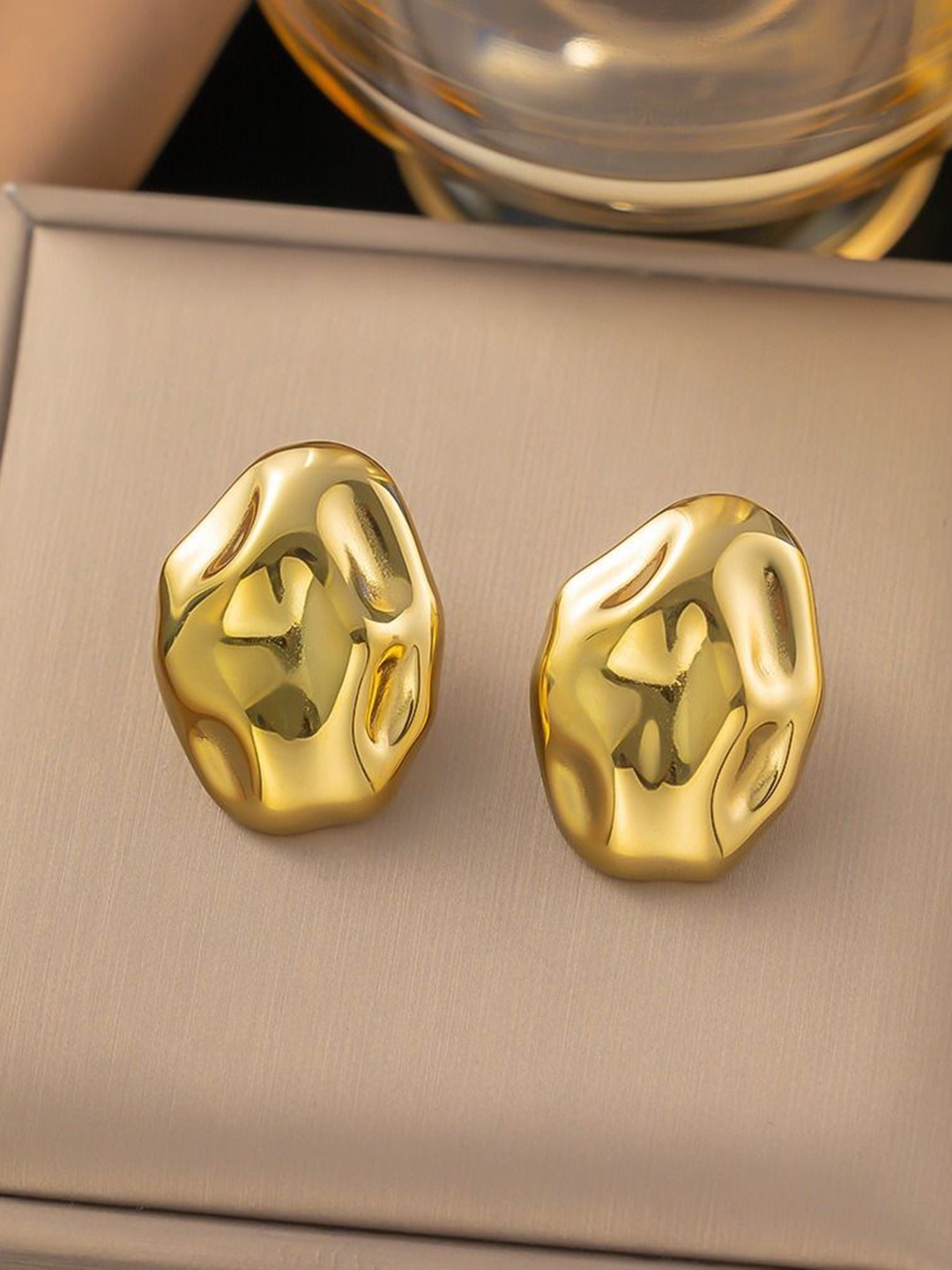 

MYKI Stainless Steel Gold Plated Contemporary Studs