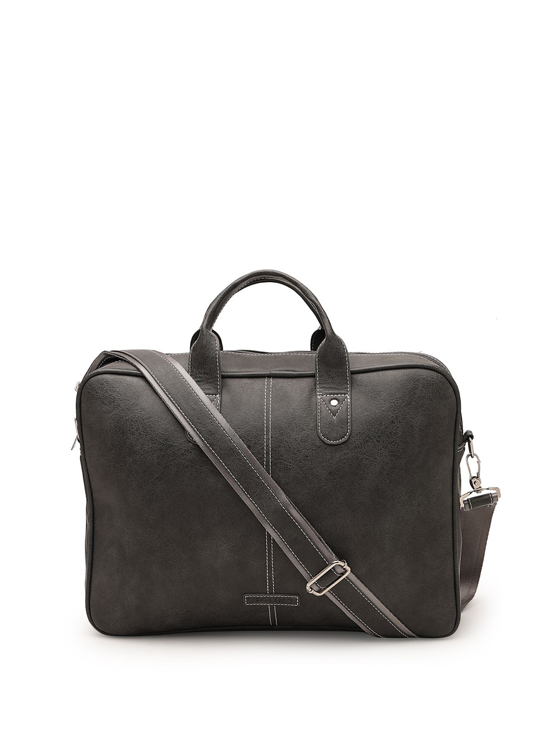 

Thomas Scott Men Textured Laptop Bag, Grey