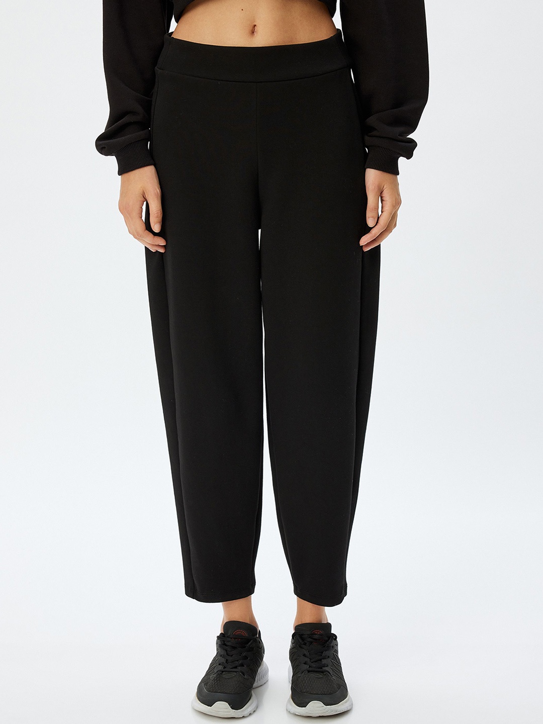 

Koton Women Mid Rise Regular Fit Track Pants, Black