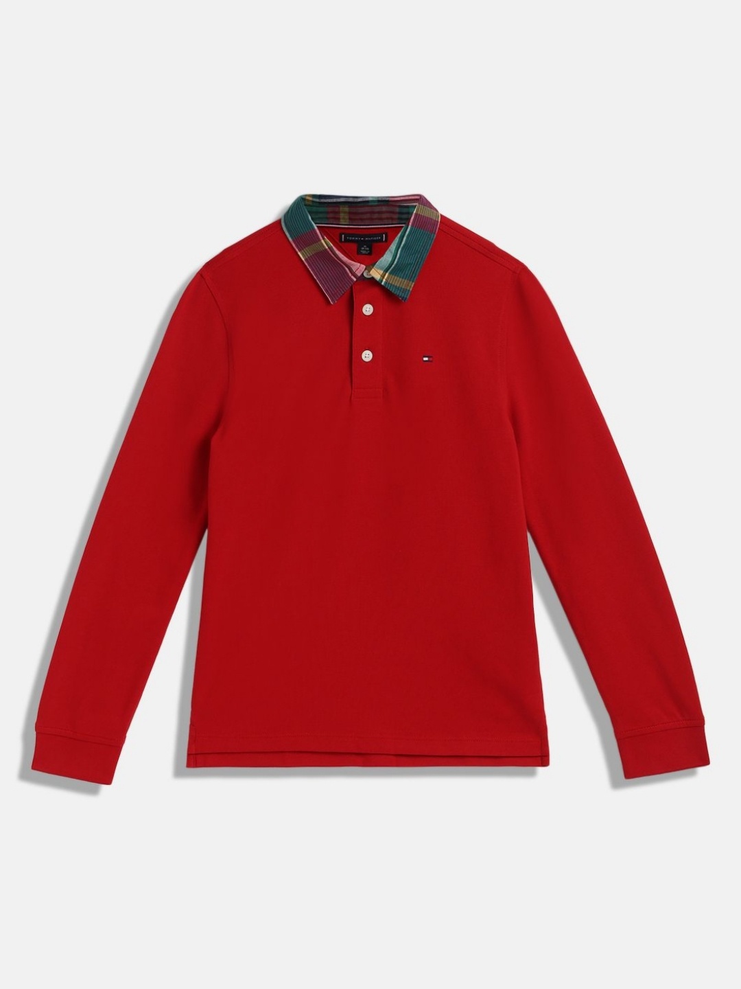 

Tommy Hilfiger Boys Solid Polo Collar Cotton T-shirt, Red