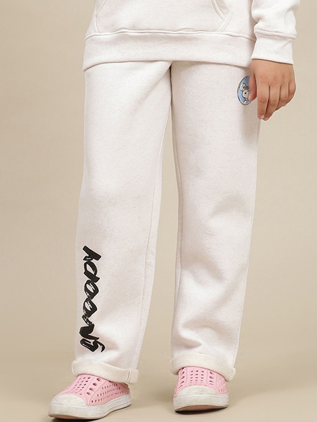 

Kids Ville Girls Peanuts Printed Regular Fit Track Pant, Grey