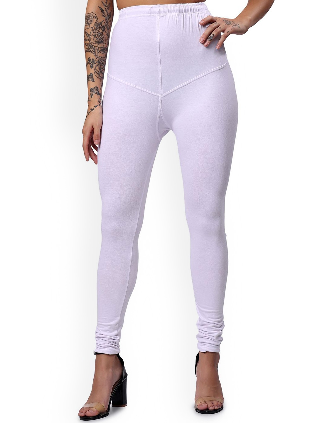 

Keviv Women Cotton Churidar Length Leggings, White
