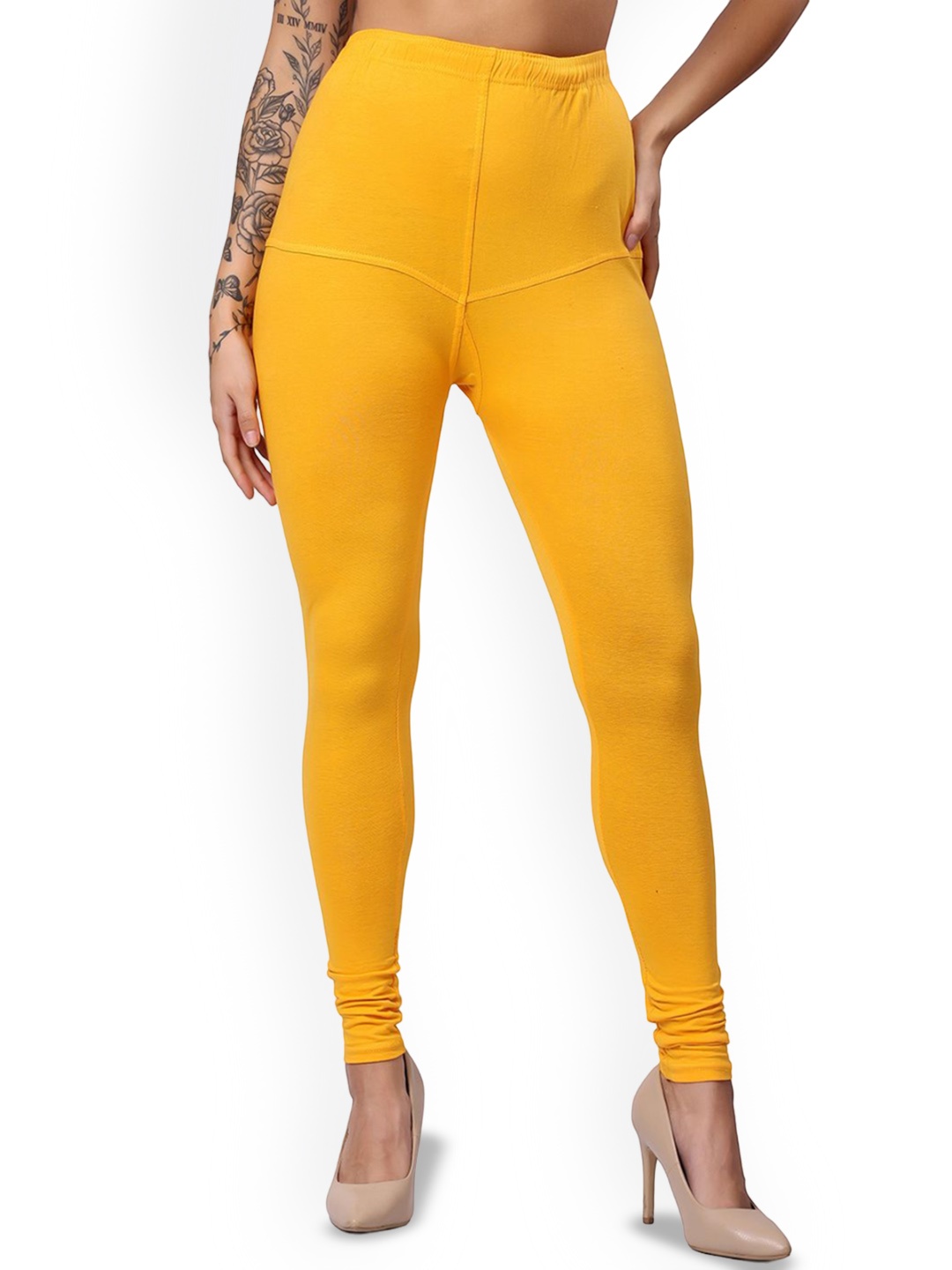 

Keviv Cotton Churidar-Length Leggings, Yellow