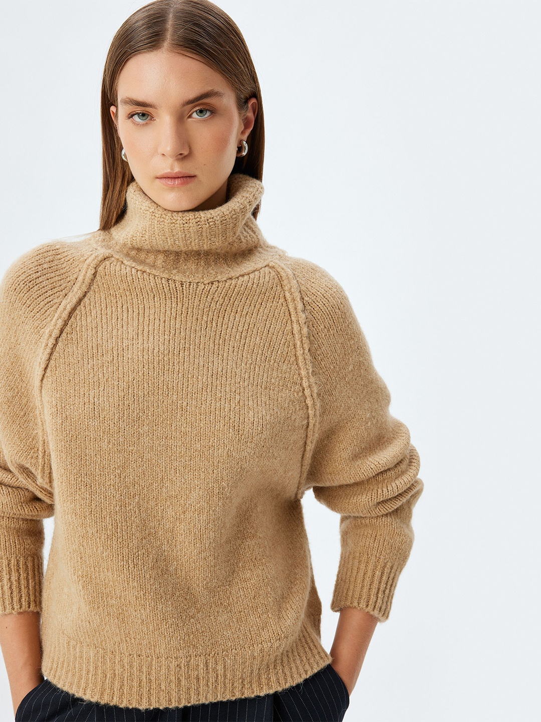 

Koton Women Long Sleeves Pullover Sweaters, Brown
