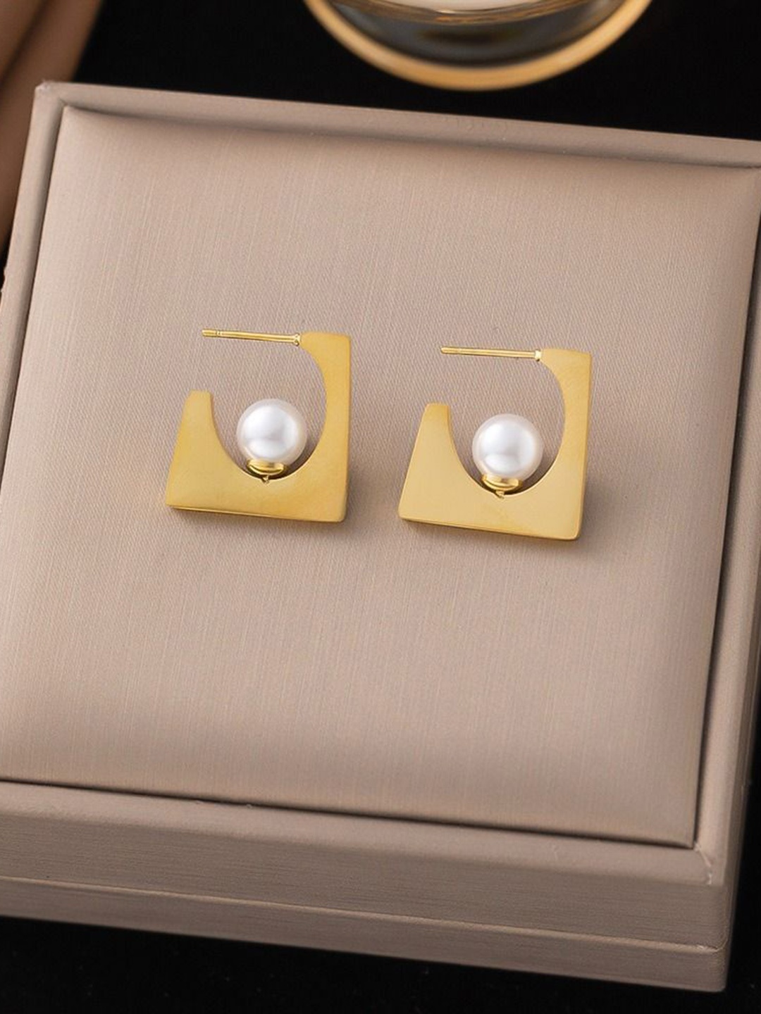 

MYKI Gold-Plated Contemporary Stainless Steel Studs