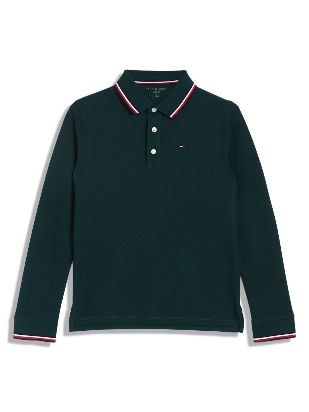 

Tommy Hilfiger Boys Solid Polo Collar Cotton T-shirt, Green