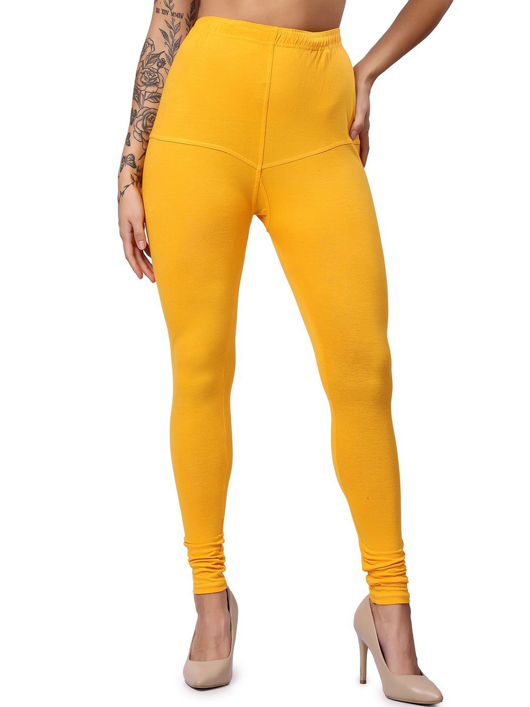 

Keviv Cotton Churidar-Length Leggings, Yellow