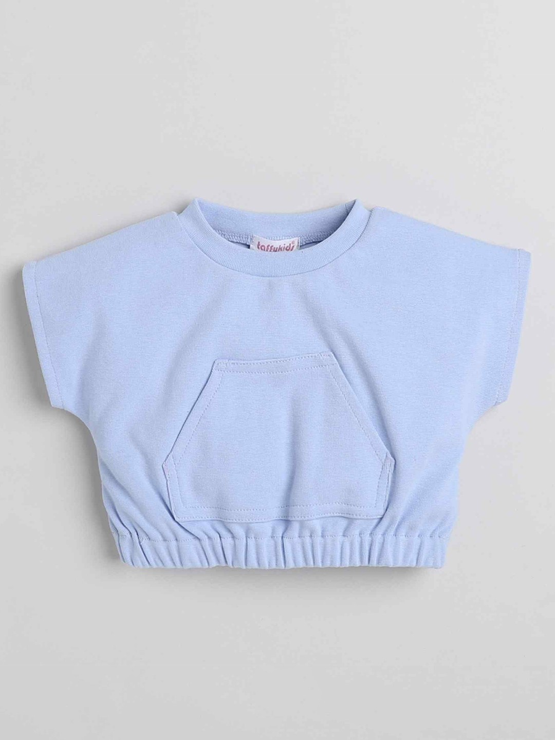 

taffykids Girls Round Neck Crop Top, Blue