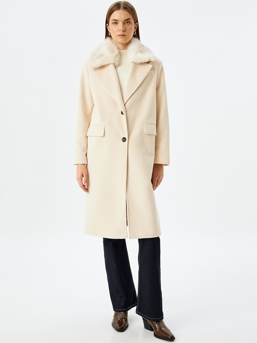 

Koton Double Breasted Trench Coat, Beige