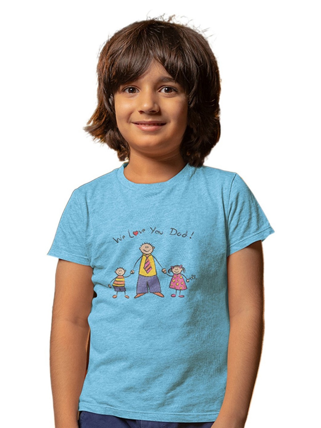 

Tantra Unisex Kids Graphic Printed Round Neck Cotton T-shirt, Turquoise blue