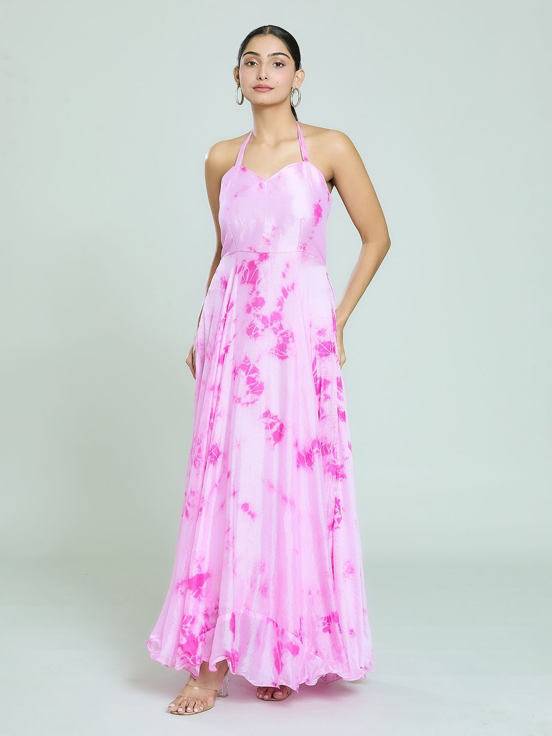 

Samyukta Singhani Floral Print Halter Neck Maxi Dress, Pink
