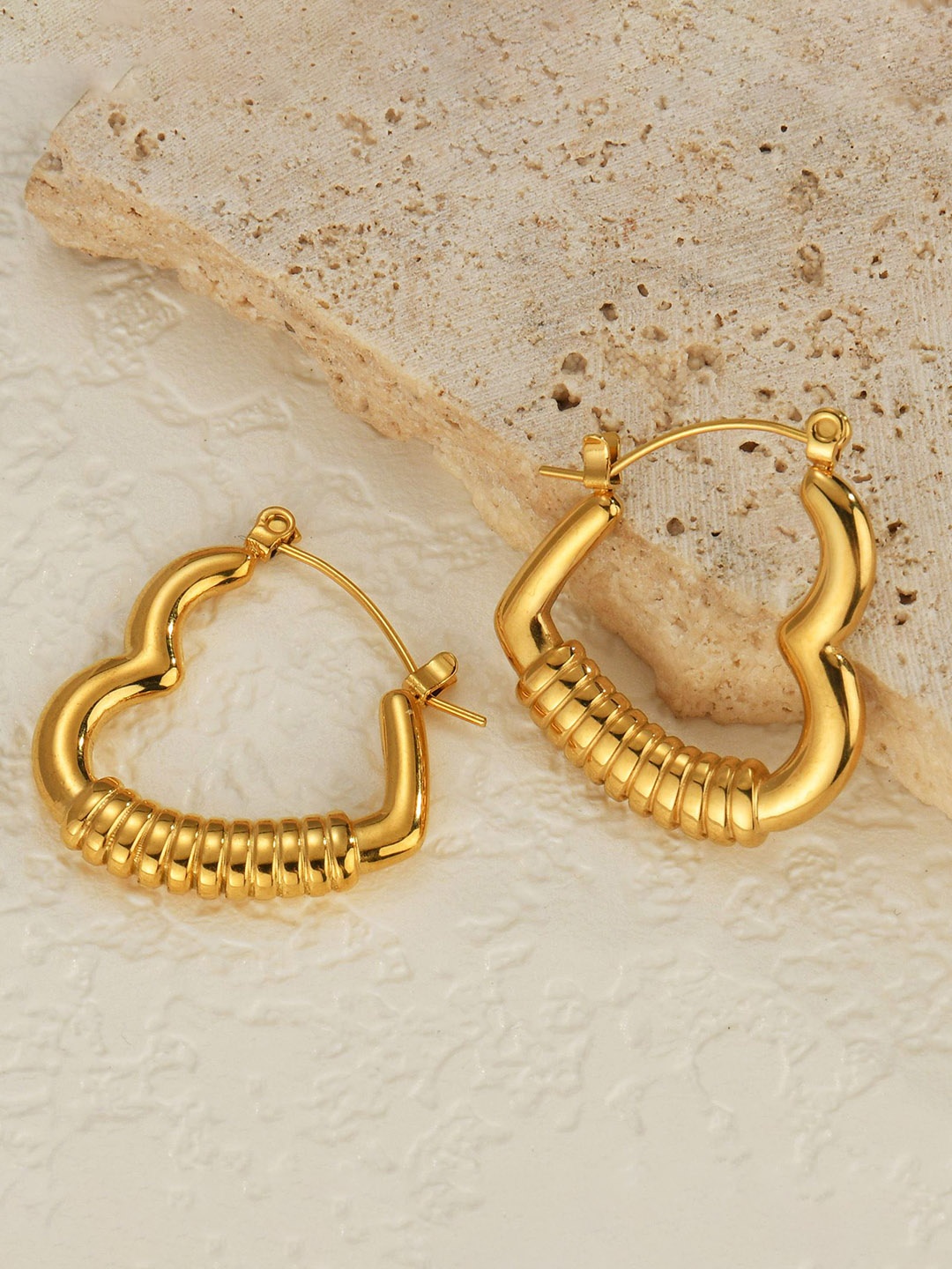 

MYKI Stainless Steel Gold Plated Contemporary Hoop Earrings