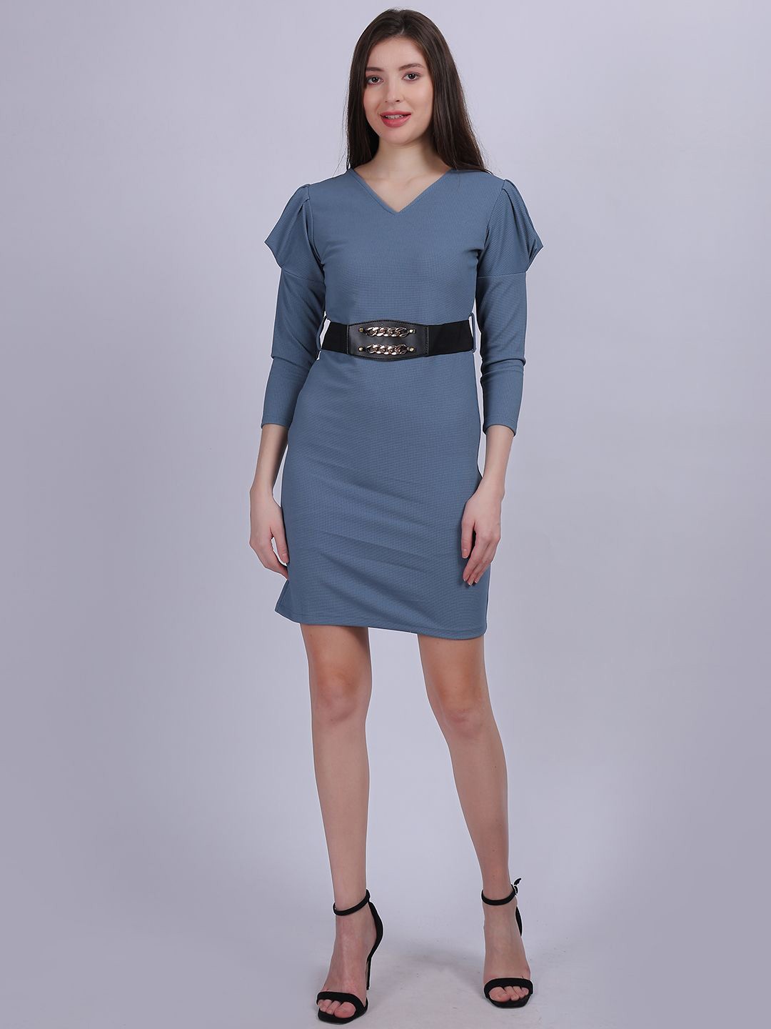 

Aumbe Women Sheath Dress, Grey melange