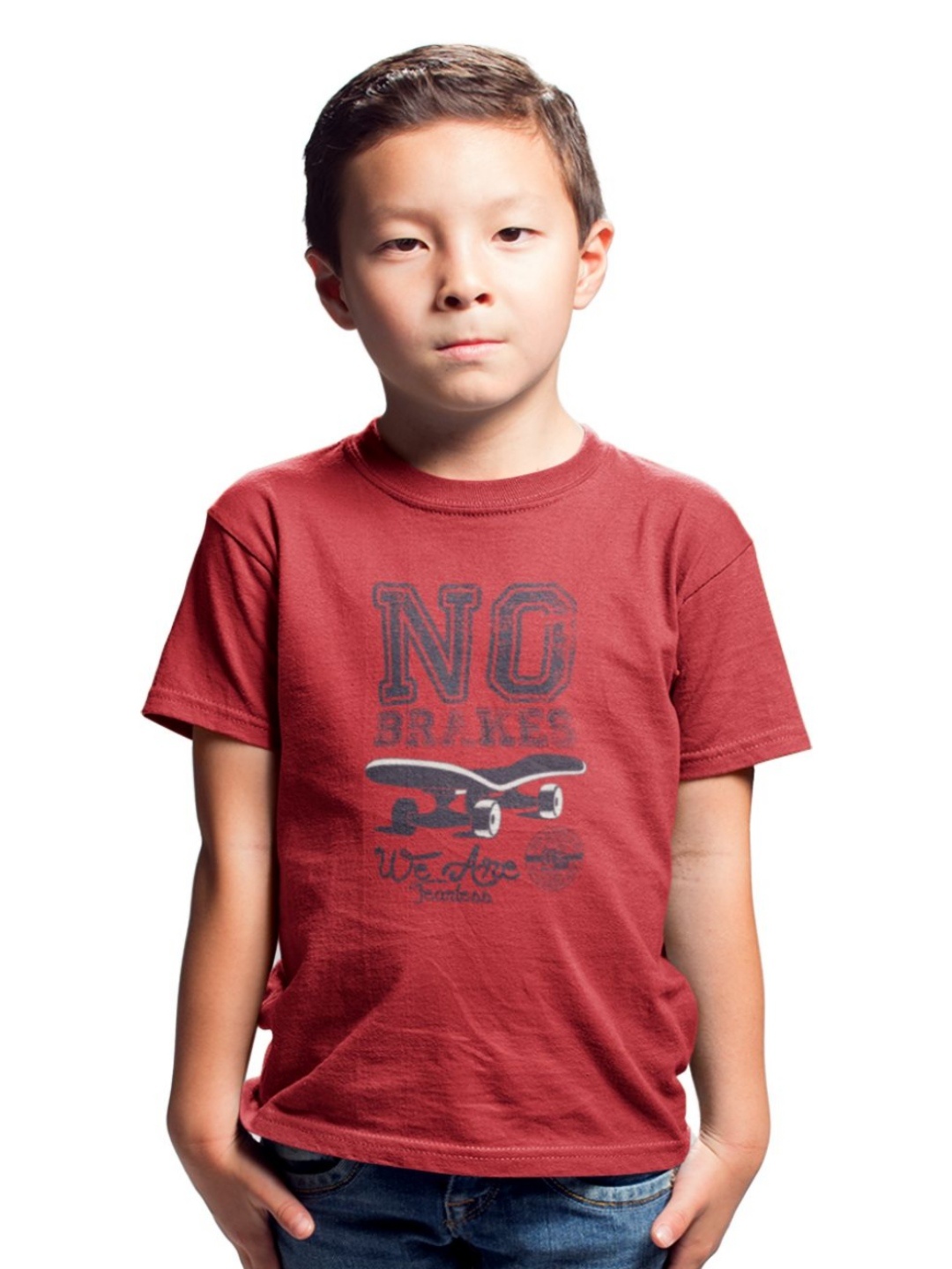 

Tantra Unisex Kids Graphic Printed Round Neck Cotton T-shirt, Red