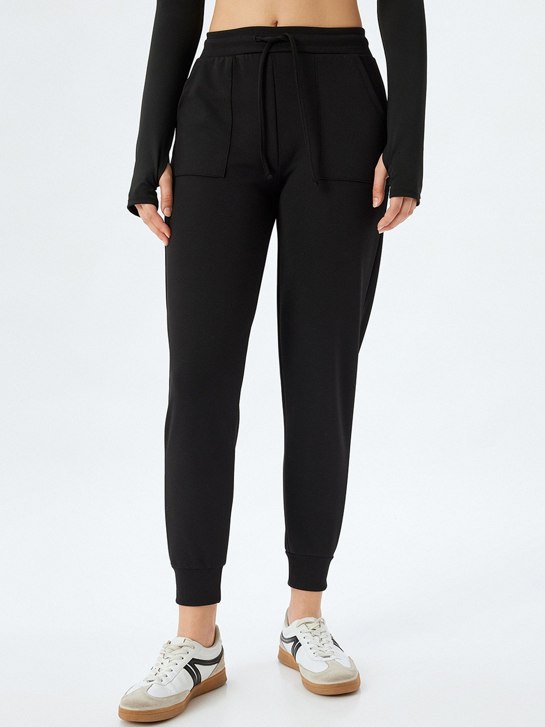 

Koton Women Mid Rise Regular Fit Joggers, Black