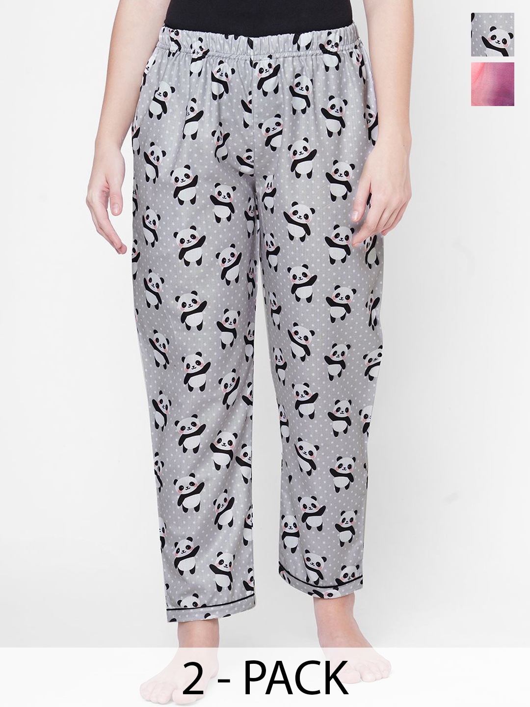 

FashionRack Pack Of 2 Printed Lounge Pants, Grey