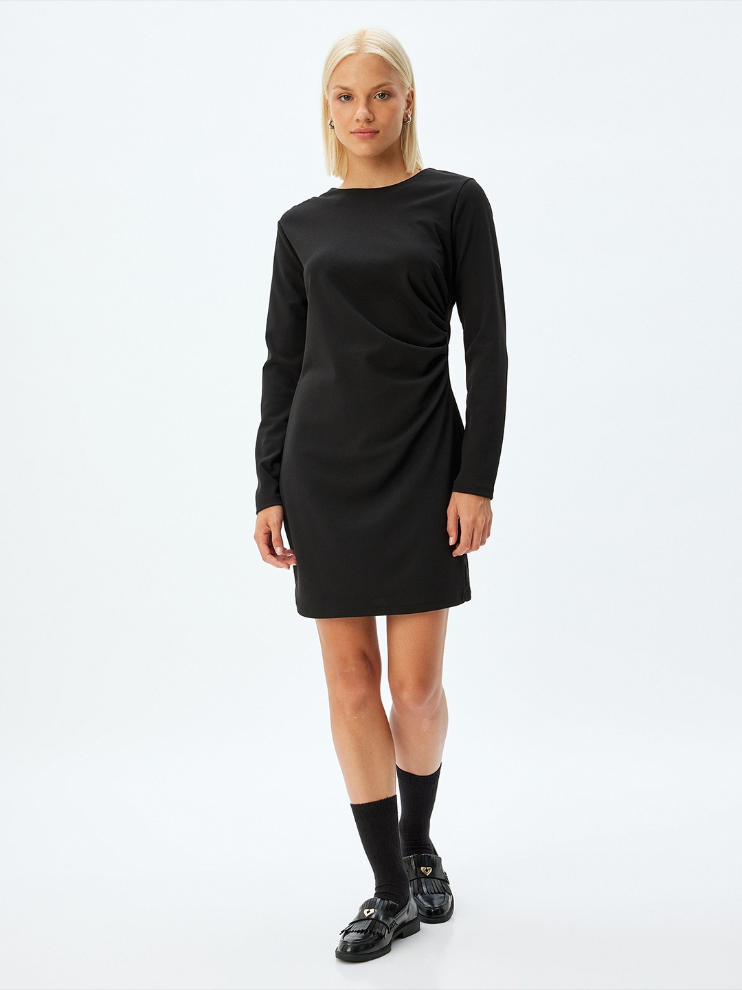 

Koton Women Straight A-Line Long Sleeves Dress, Black