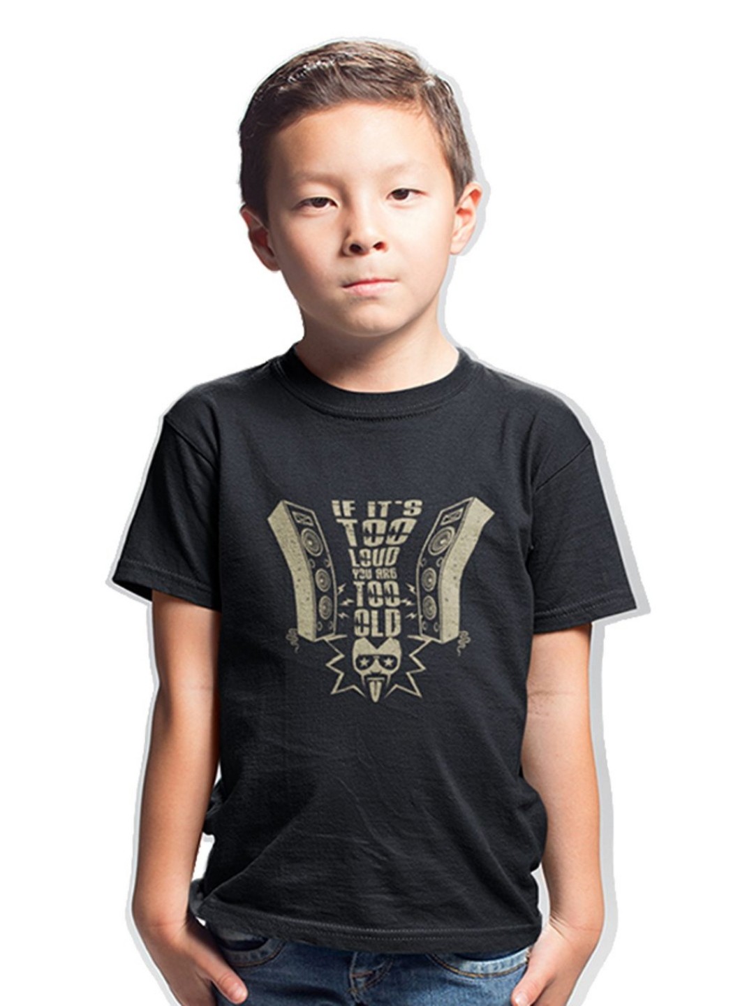 

Tantra Unisex Kids Graphic Printed Round Neck Cotton T-shirt, Black