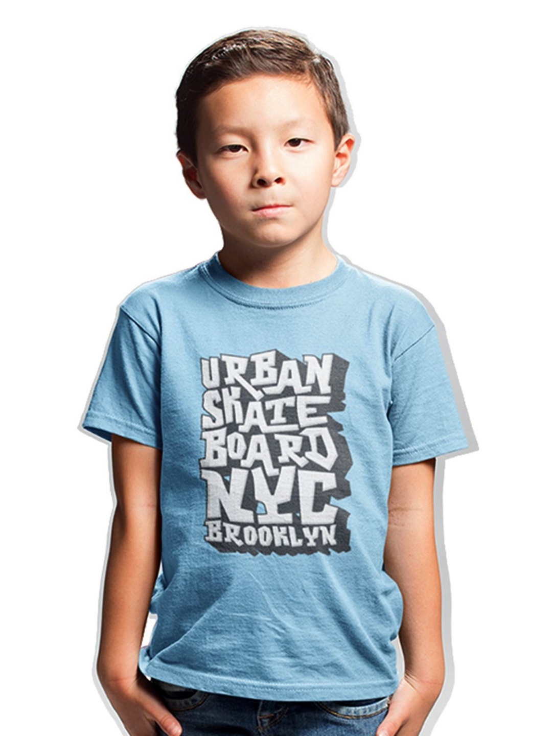 

Tantra Unisex Kids Typography Printed Round Neck Cotton T-shirt, Turquoise blue