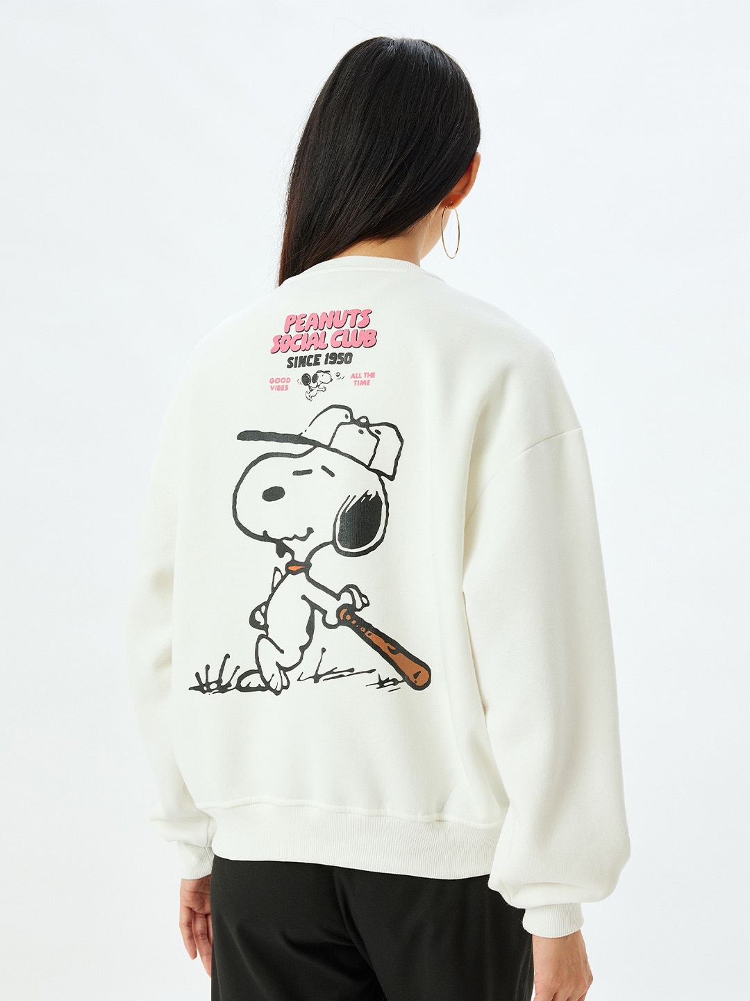 

Koton Women Printed Cotton Sweatshirt, White