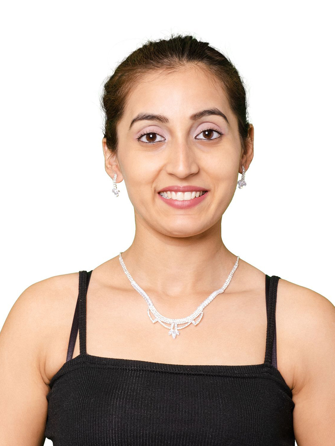 

Shining Jewel - By Shivansh Silver-Plated CZ & AD Stone-Studded Jewellery Set