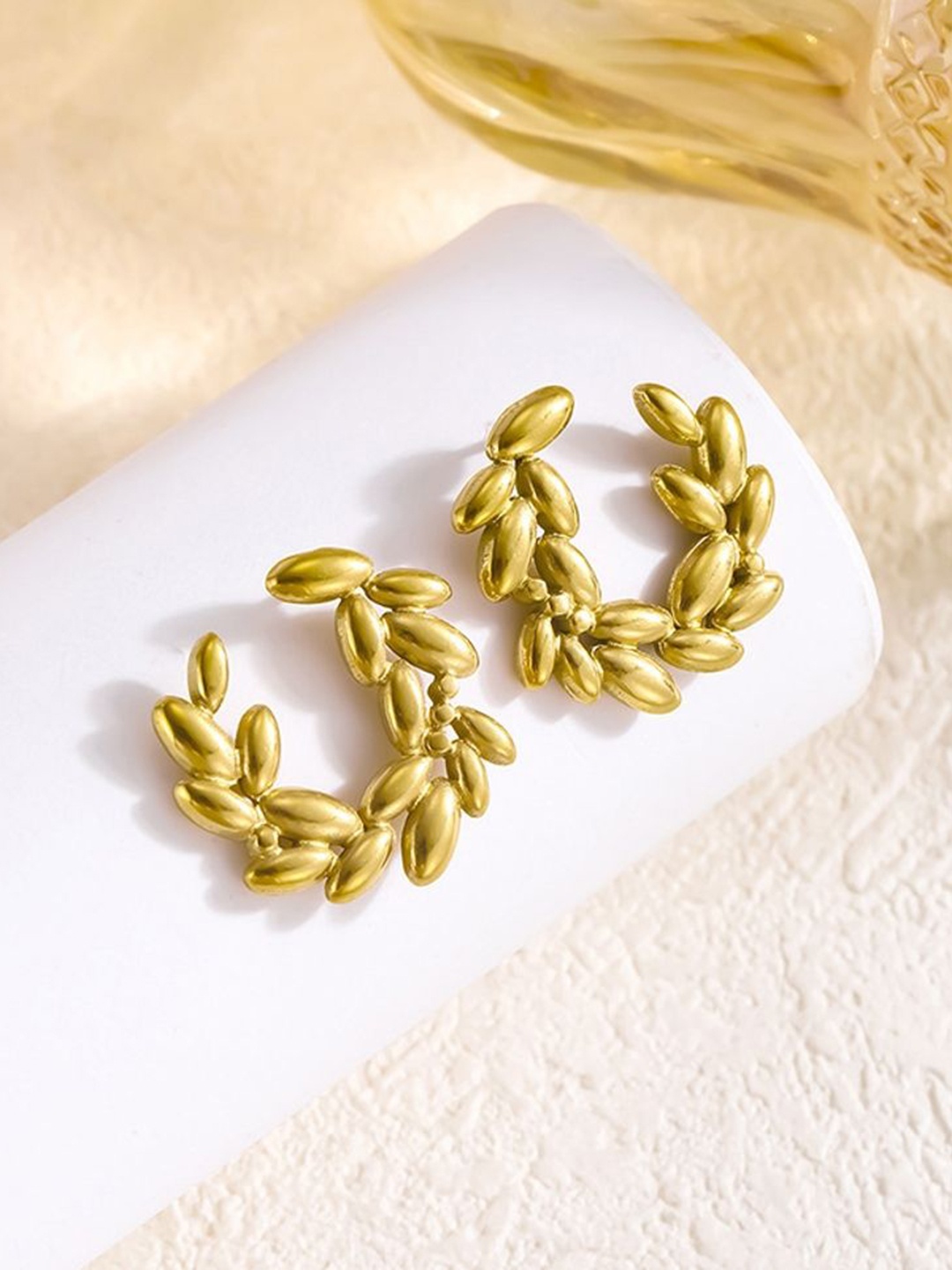 

MYKI Gold-Plated Stainless Steel Contemporary Studs Earrings