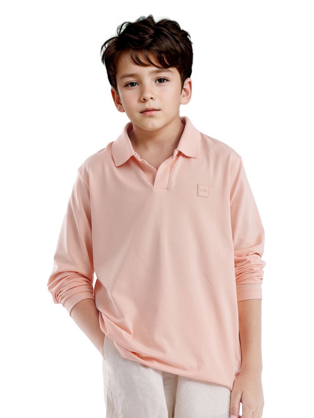 

Rare Ones Boys Solid Polo, Peach