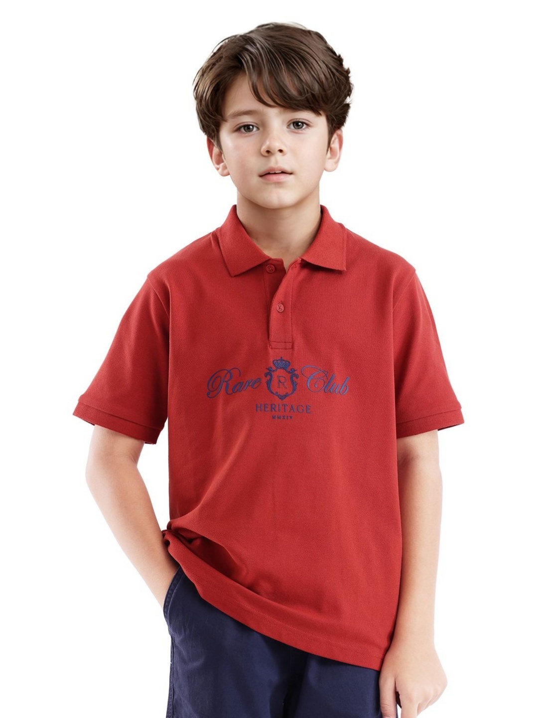 

Rare Ones Boys Hd Print Polo, Rust