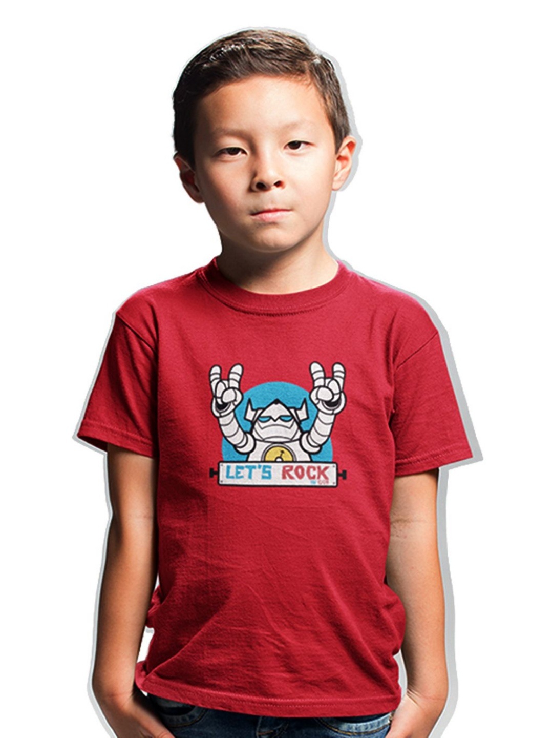 

Tantra Unisex Kids Graphic Printed Round Neck Cotton T-shirt, Red