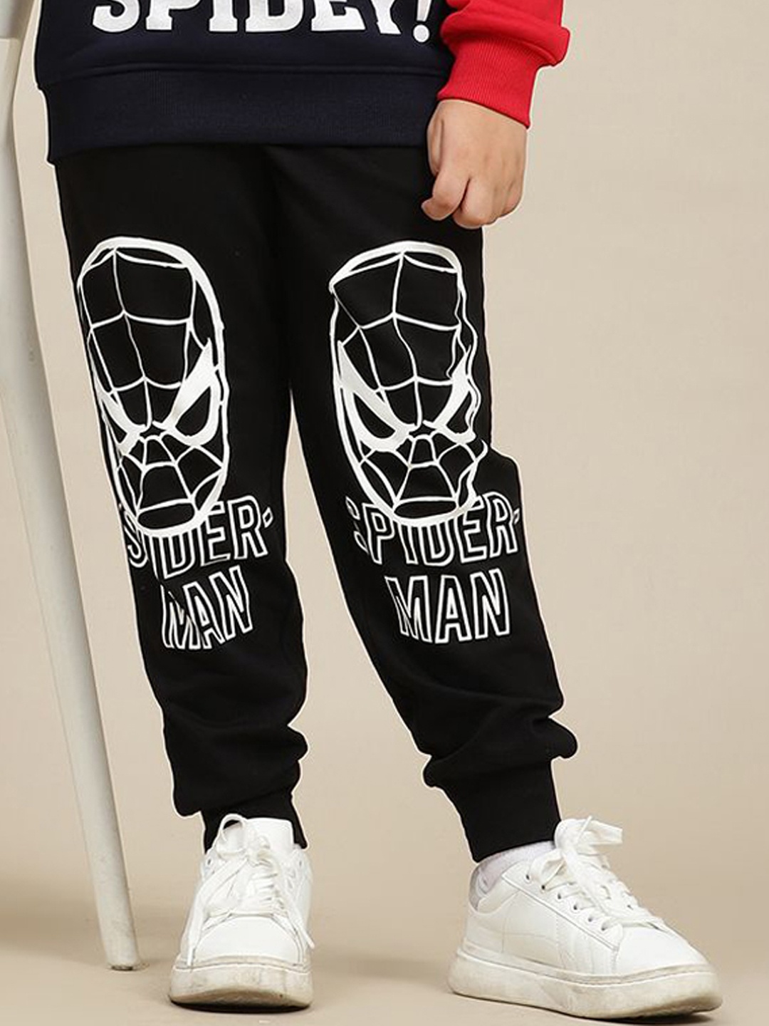 

Kids Ville Boys Spiderman Printed Regular Fit Jogger, Black