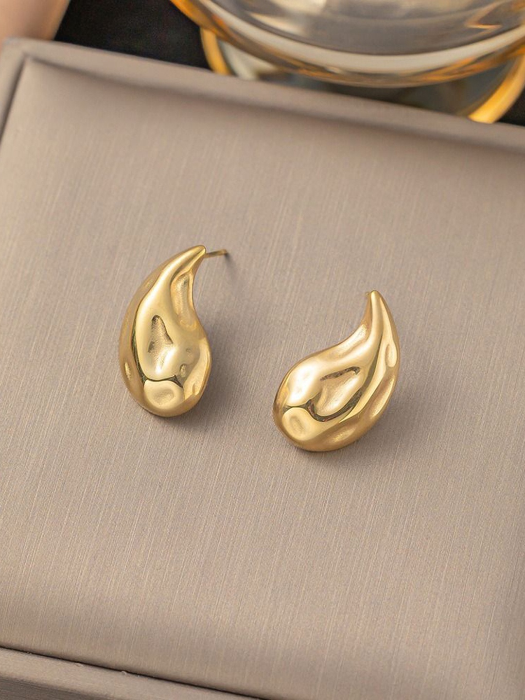 

MYKI Gold-Plated Stainless Steel Contemporary Studs Earrings