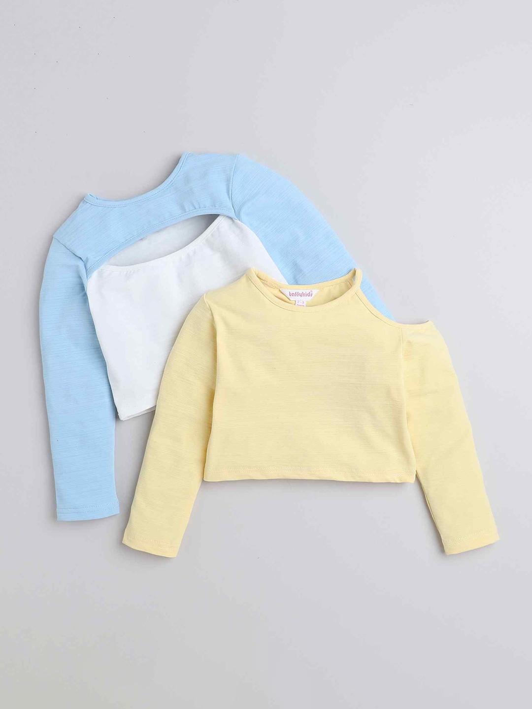 

taffykids Girls Cut Out Detail Crop Top, Blue