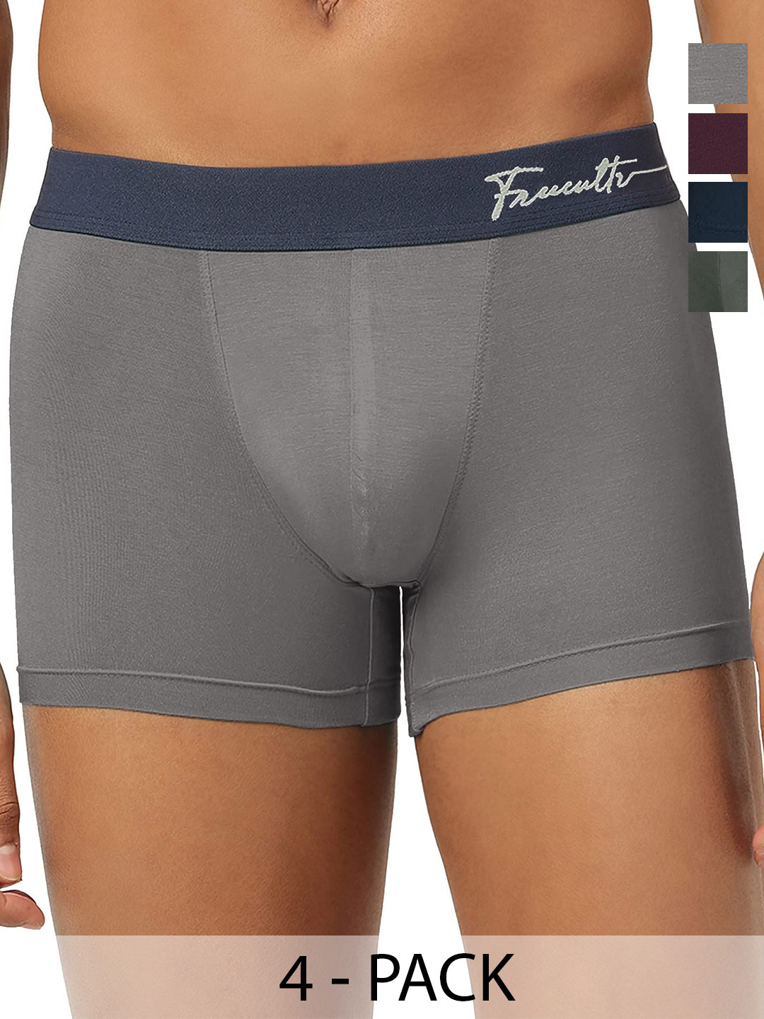 

FREECULTR Pack Of 4 Anti-Bacterial Trunks, Grey