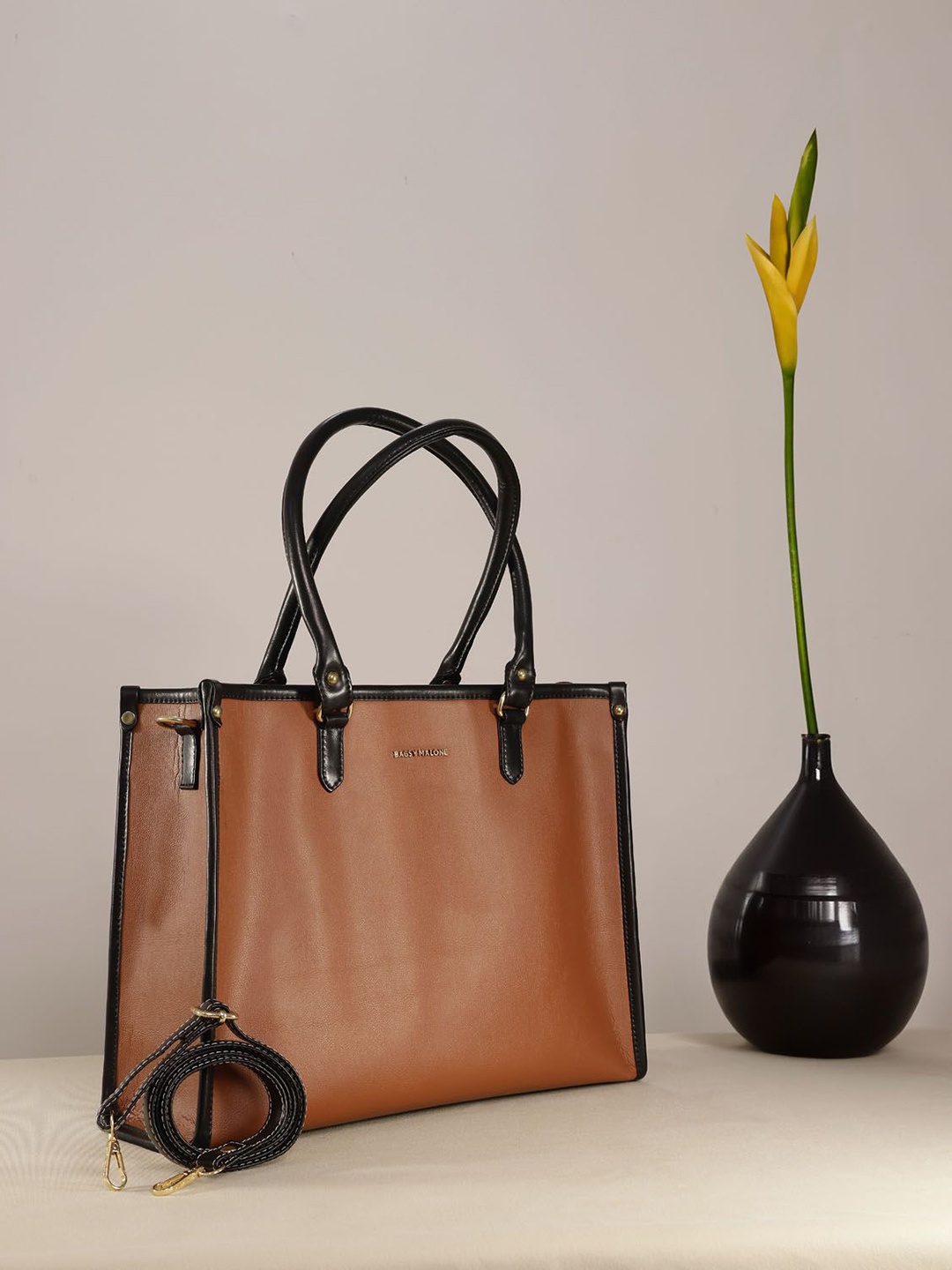 

Bagsy Malone PU Structured Tote Bag, Tan
