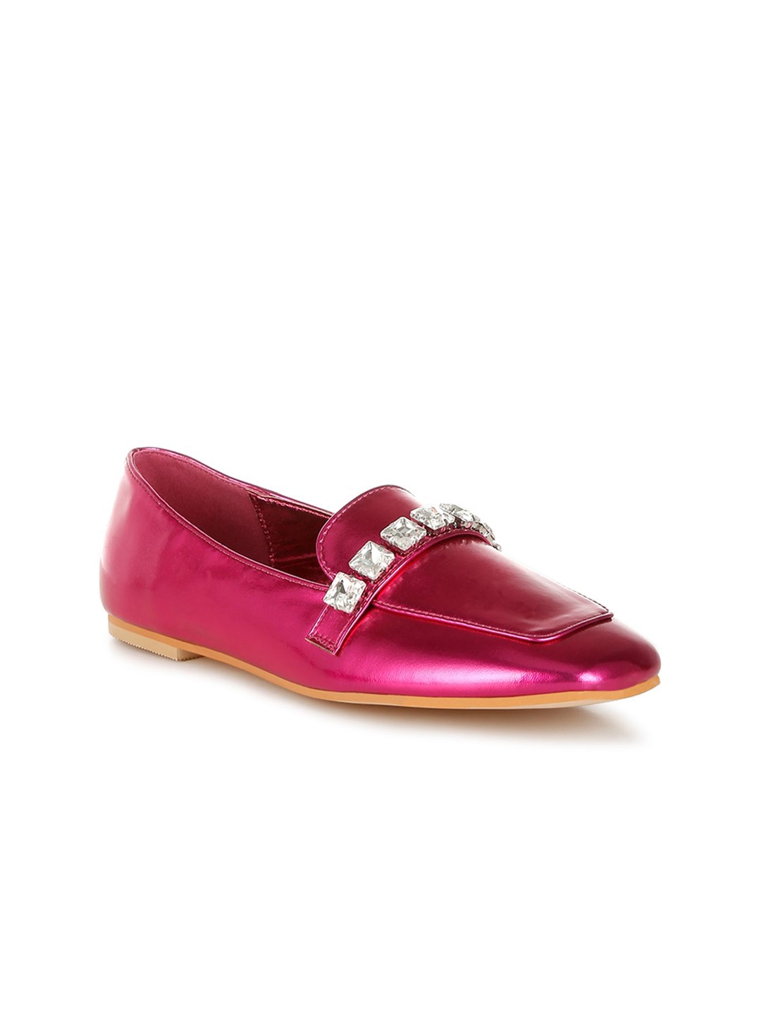 

RAG & CO Women Patent Leather Loafers, Pink
