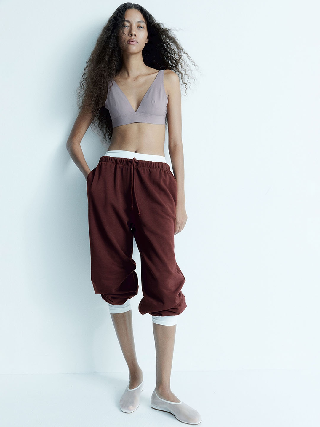 

H&M Wide Joggers, Brown