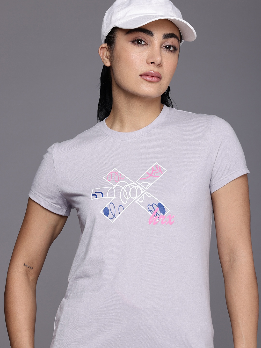 

HRX by Hrithik Roshan Brand Logo Printed T-shirt, Lavender