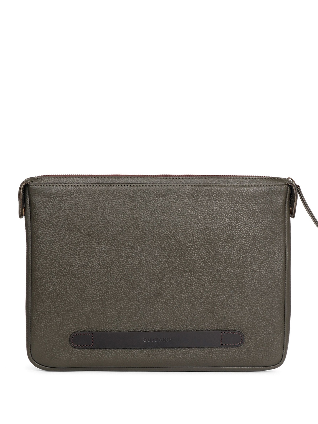 

OUTBACK Men Leather Laptop Sleeve, Olive