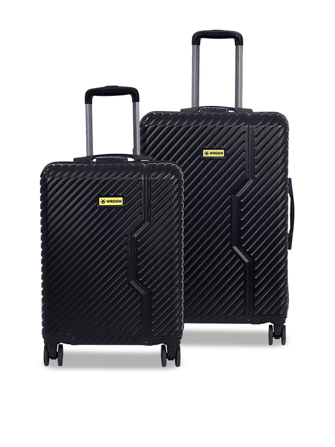 

WROGN Set Of 2 Hard-Sided Trolley Bag, Black
