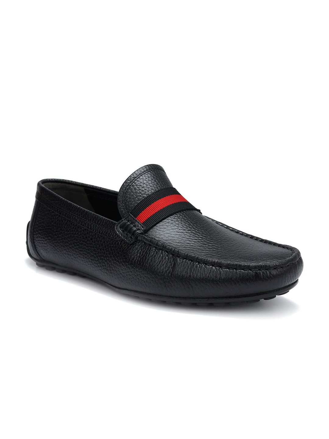 

ROSSO BRUNELLO Men Leather Formal Loafers, Black