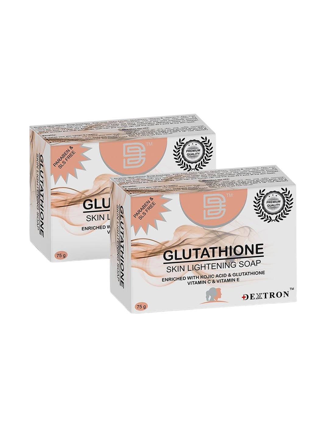 

Dextron Set Of 2 Skin Lightening Soap Glutathione Soaps - 75 g Each, White