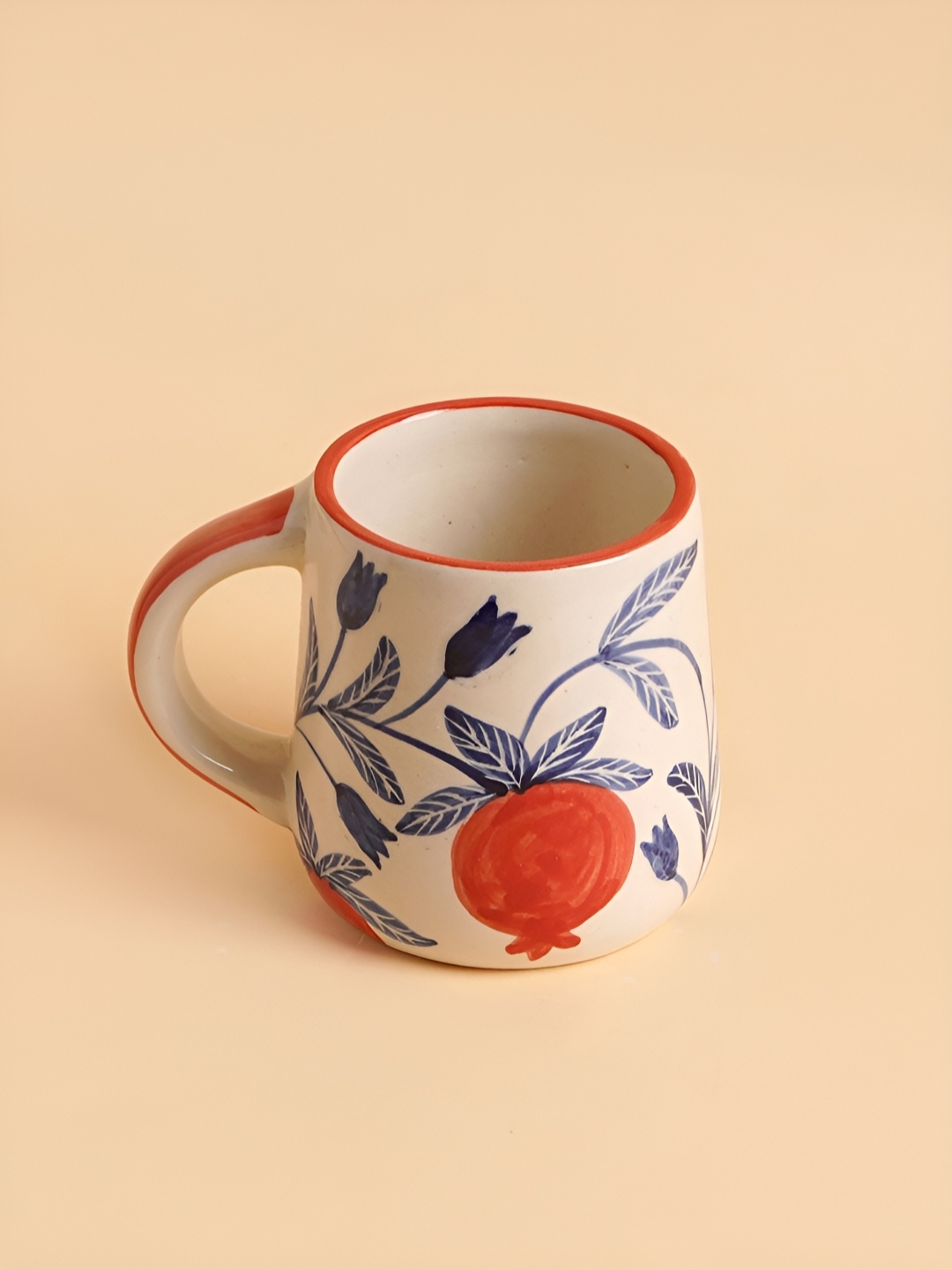 

NURTURE INDIA Red & Blue 2 Pieces Printed Ceramic Matte Mugs 250 ml Each