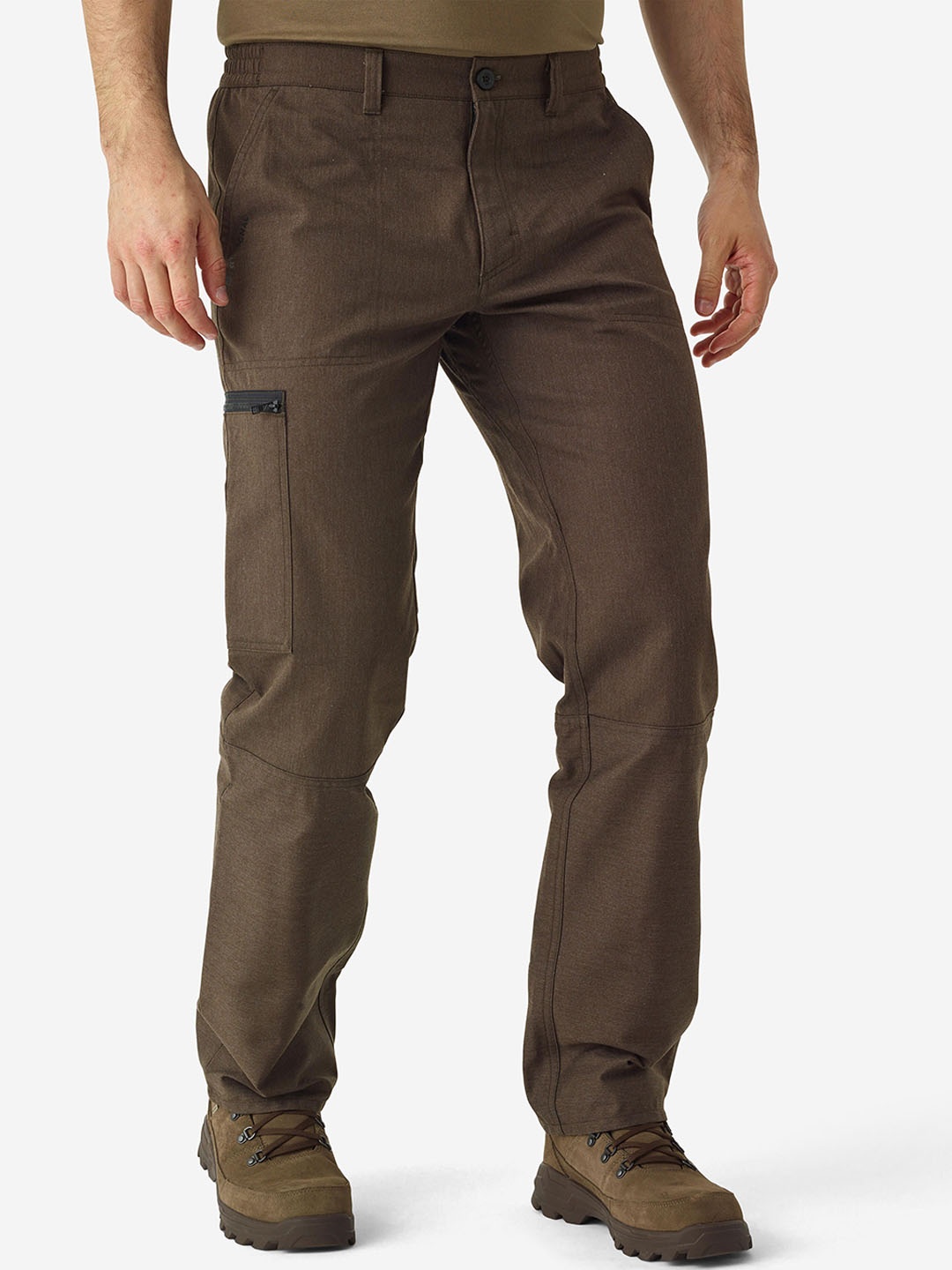 

SOLOGNAC By Decathlon Men Brown Regular Fit Hiking Cargo Trousers