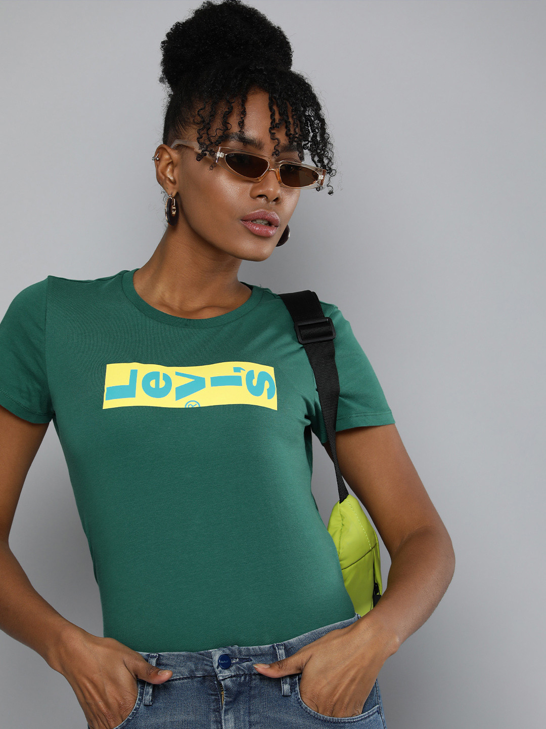 

Levis Brand Logo Printed Pure Cotton T-shirt, Green