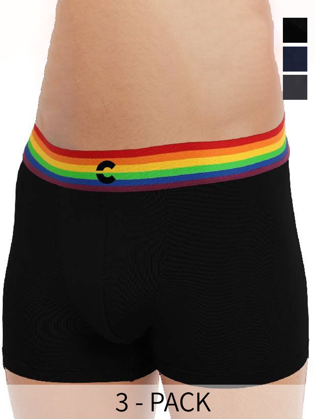 

FREECULTR Pack Of 3 Anti-Bacterial Trunks, Navy blue