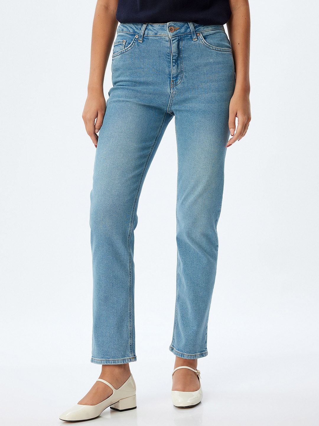 

Koton Women Slim Fit Trousers, Turquoise blue