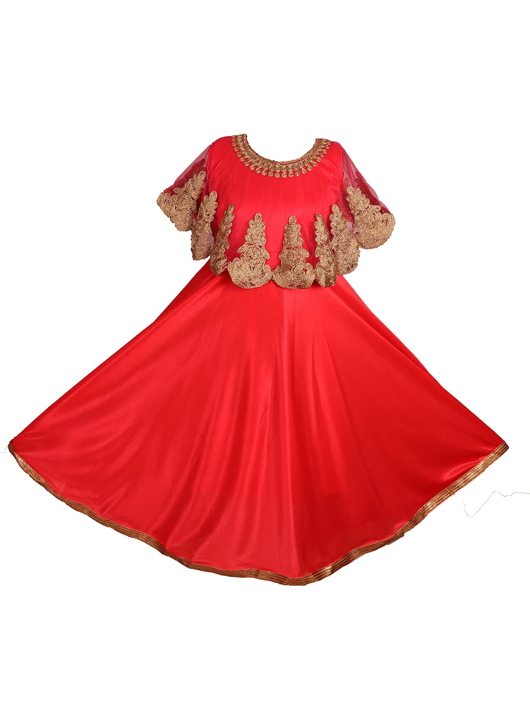 

BAESD Embellished Embroidered A-Line Maxi Dress, Red