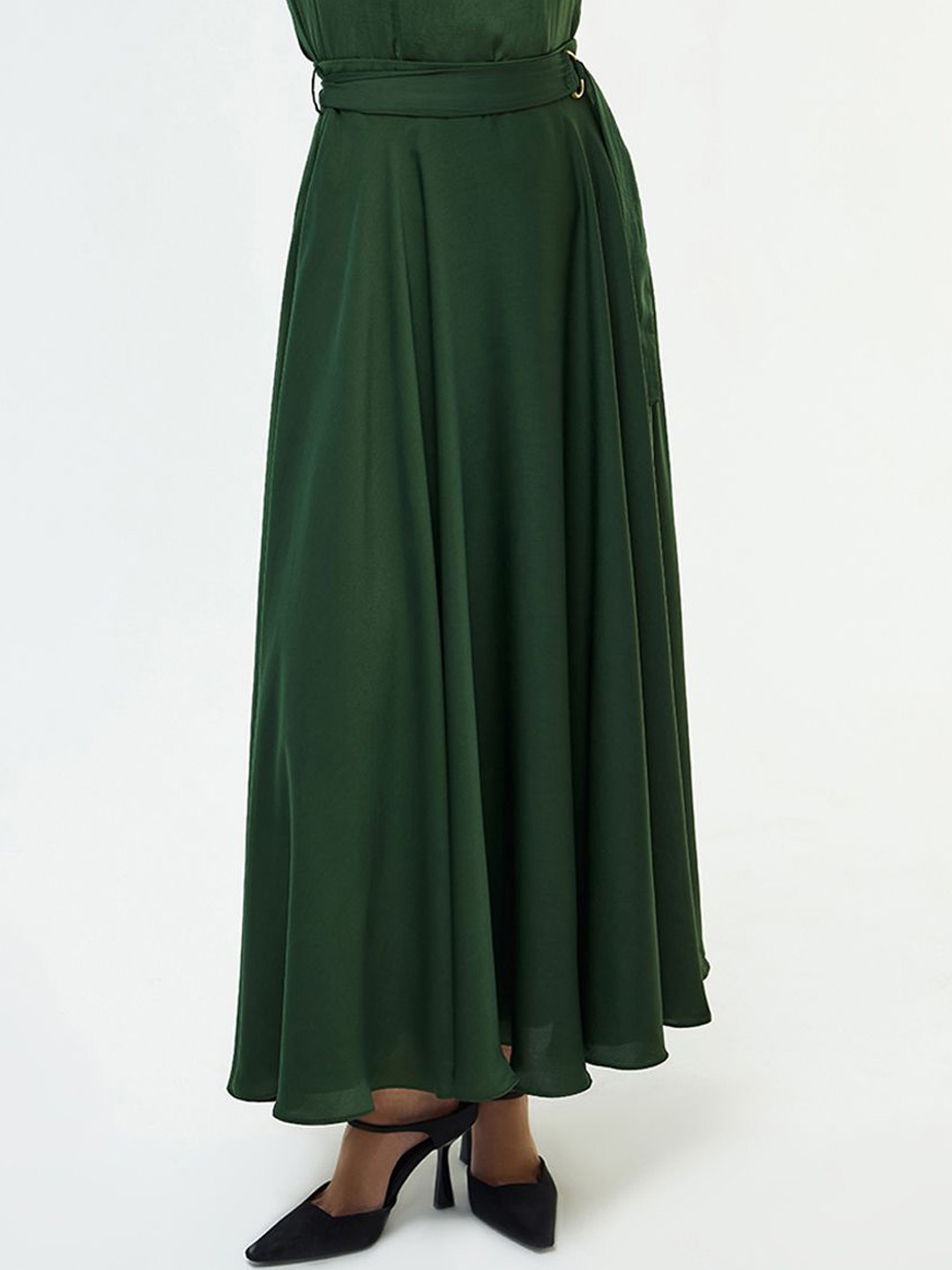 

COVER STORY Flared Maxi Skirt, Green