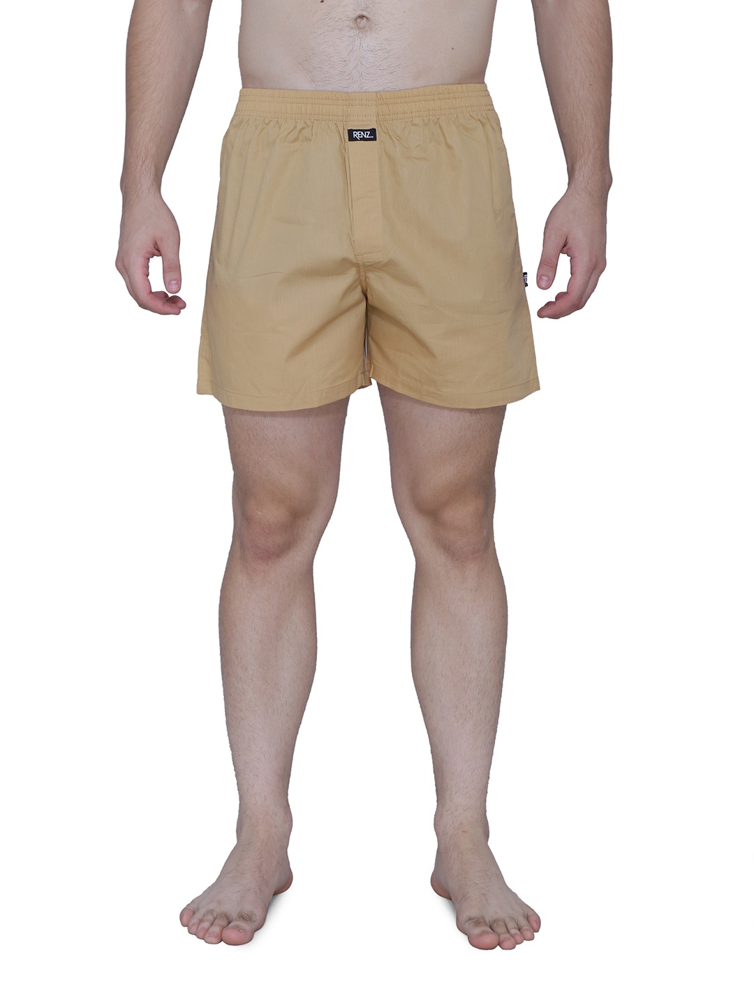 

RENZ Men Solid Cotton Boxers, Beige